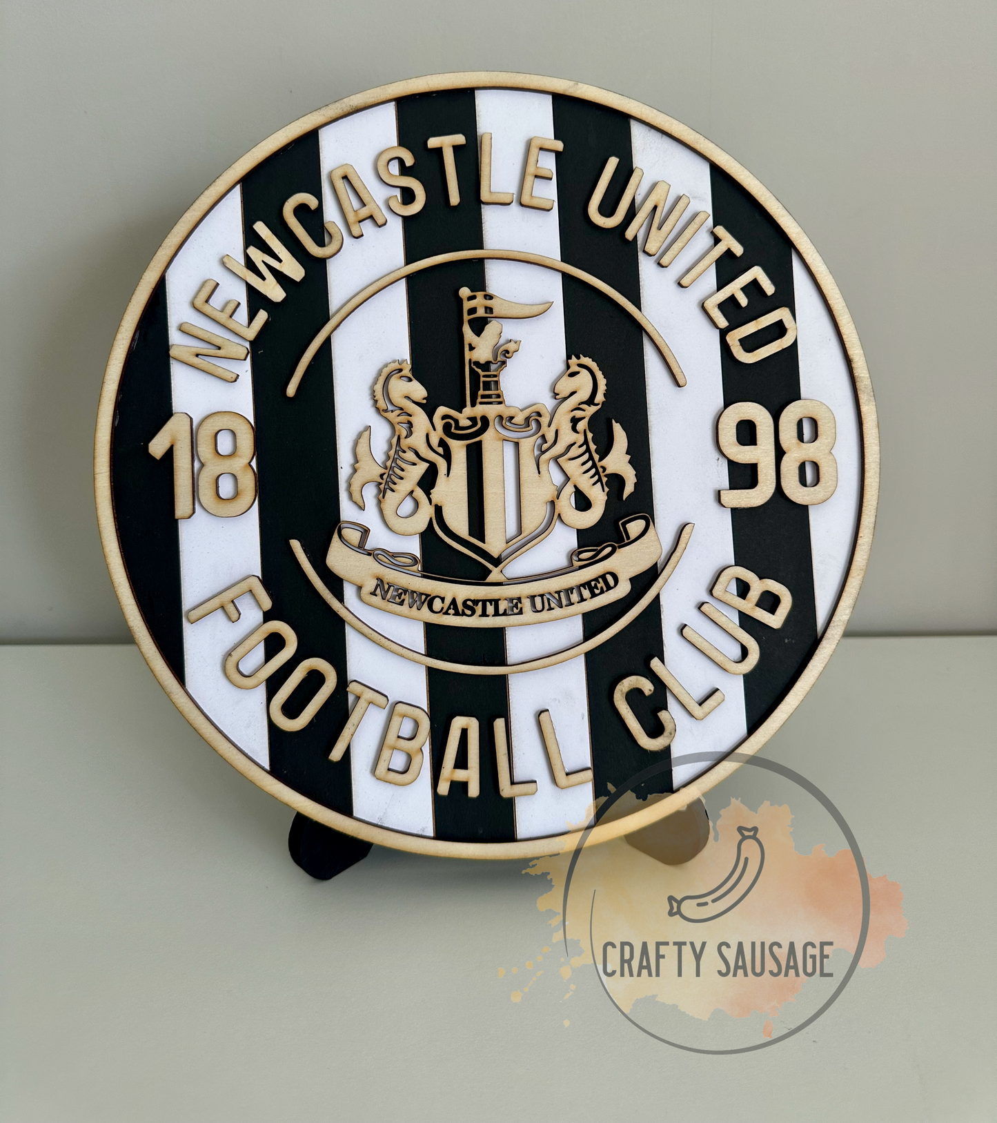 Handmade Wooden Newcastle United FC Crest