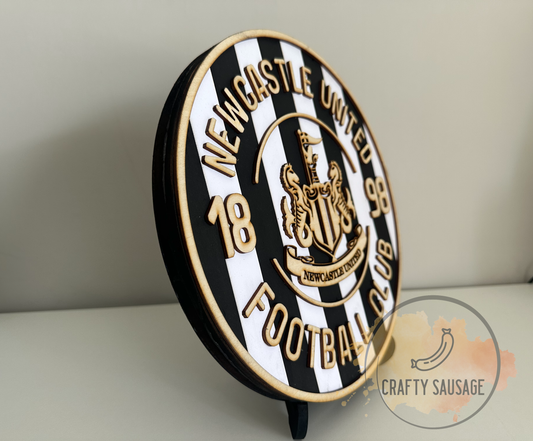 Handmade Wooden Newcastle United FC Crest