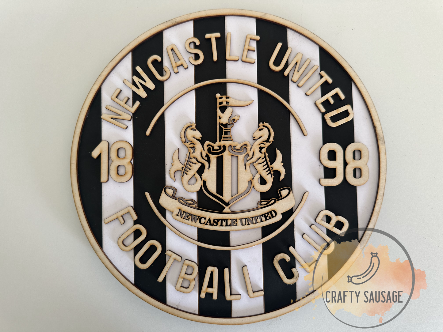 Handmade Wooden Newcastle United FC Crest