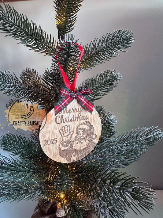 Santa Waving 2025 Bauble