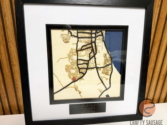 Personalised Framed Wooden Map