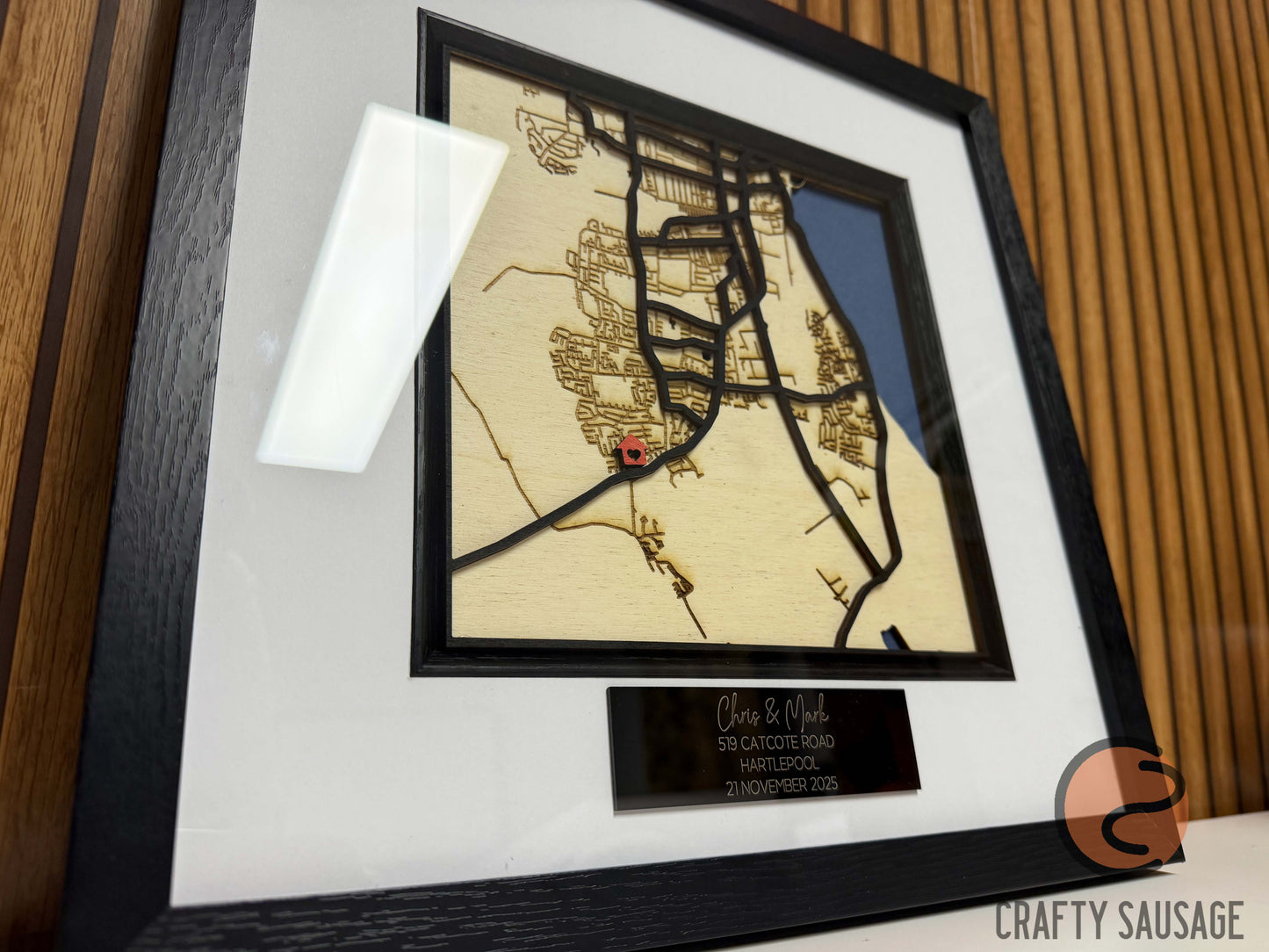Personalised Framed Wooden Map