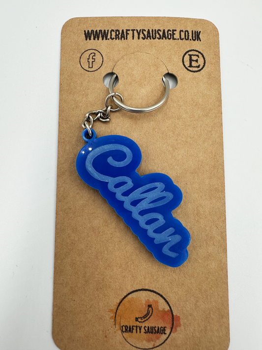 Personalised Name Keyring / School Bag Tag / Handbag Charm