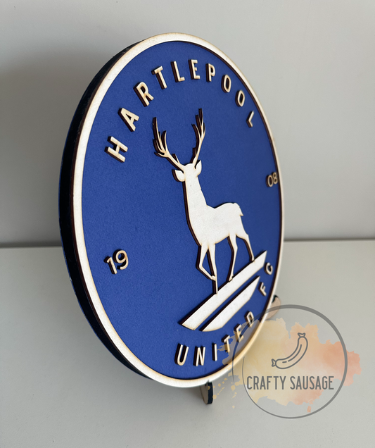 Handmade Wooden Hartlepool United FC Crest