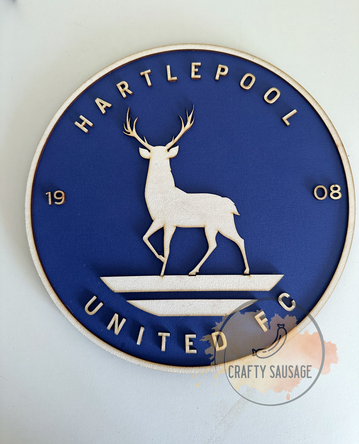 Handmade Wooden Hartlepool United FC Crest