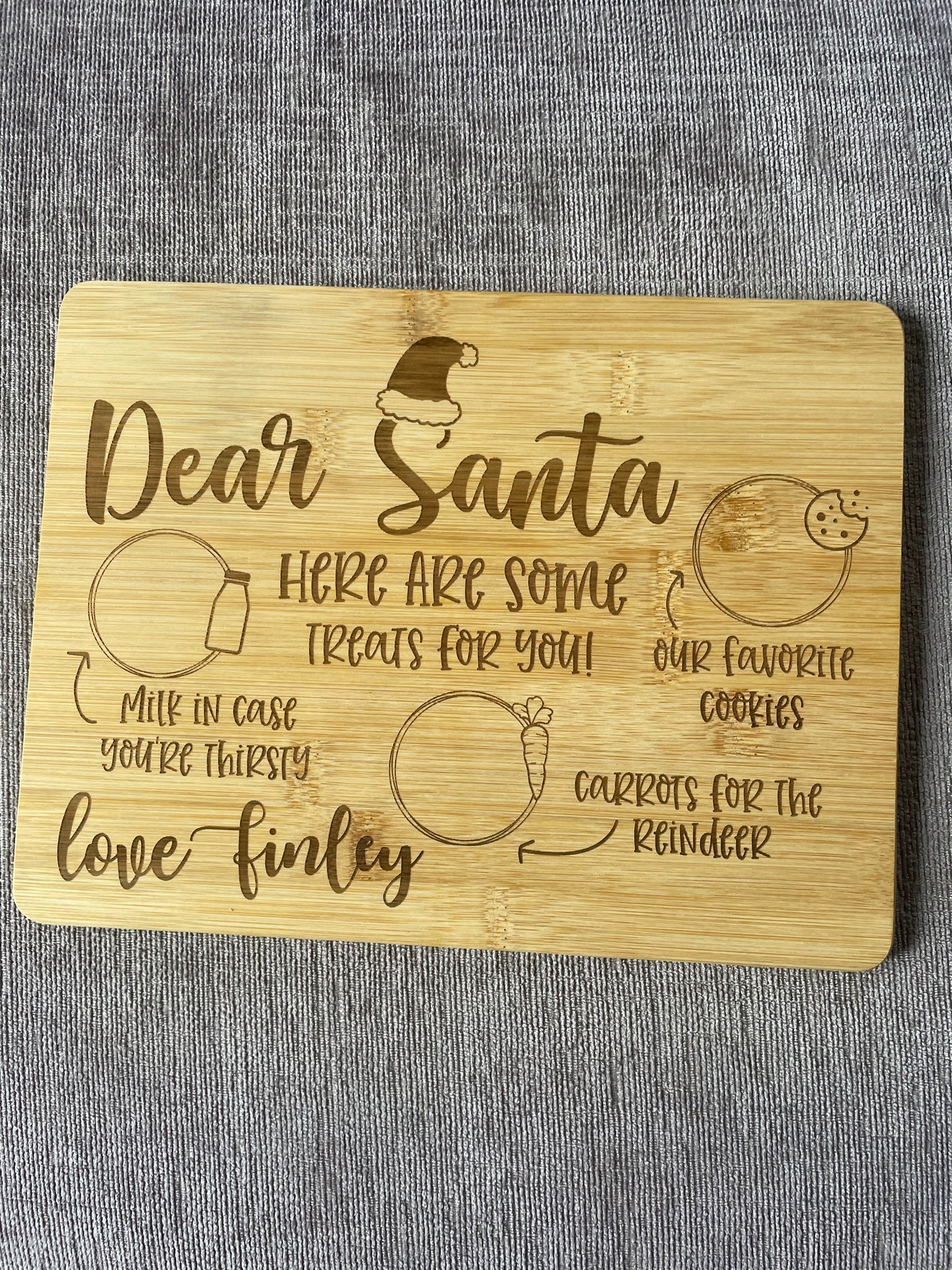 Personalised Santa Tray for Milk, Cookies & Carrots