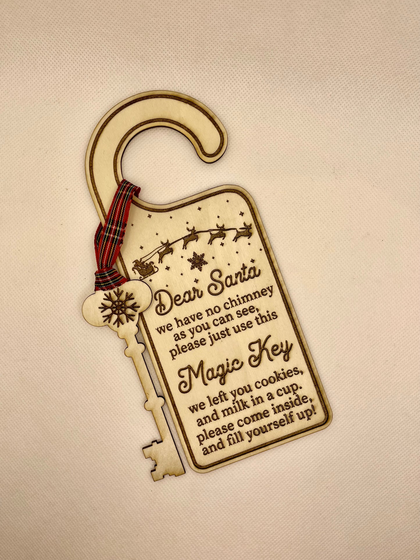 Santas Magic Key Wooden Door Hanger