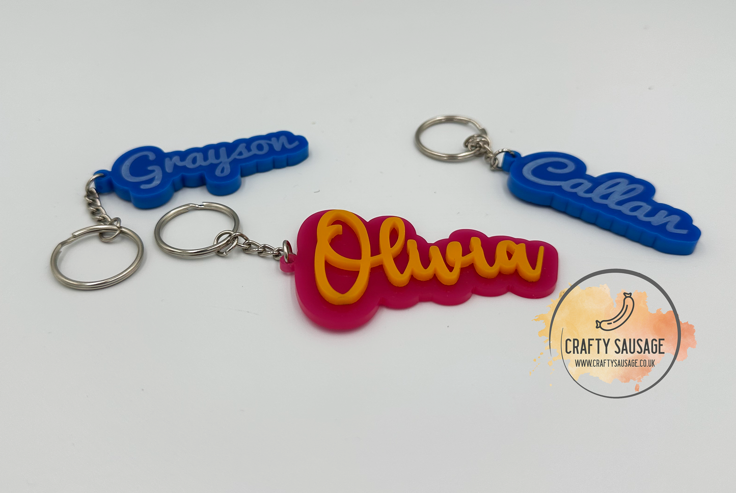 Personalised Name Keyring / School Bag Tag / Handbag Charm