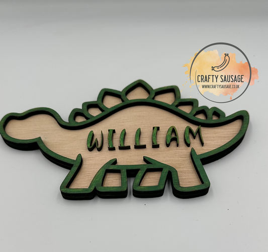 Dinosaur Door Name Plaque