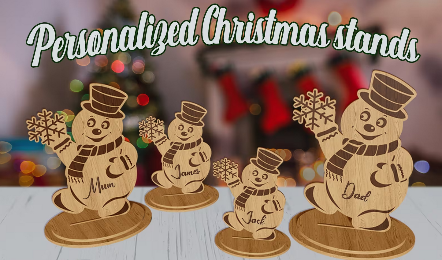 Personalised Freestanding Snowman Place Holder