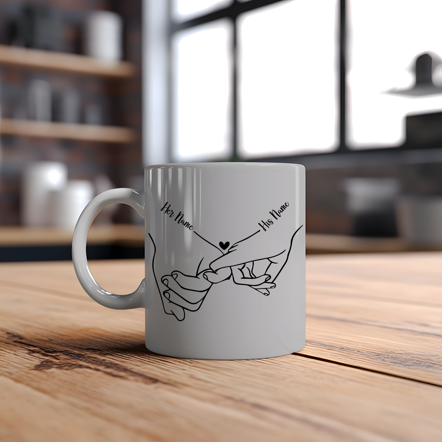 Personalized Holding Hands Mug