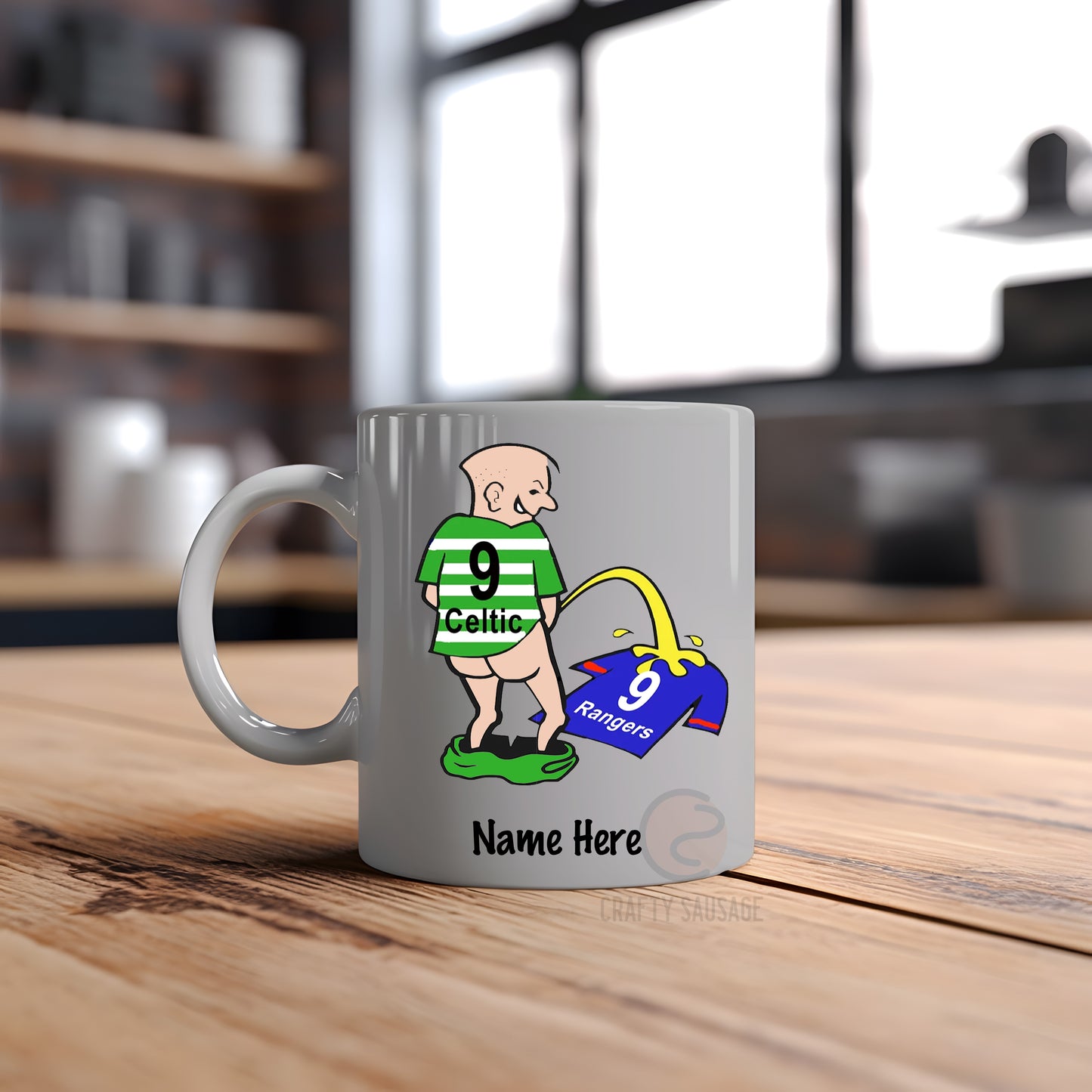Personalised Celtic Rangers Pee Mug