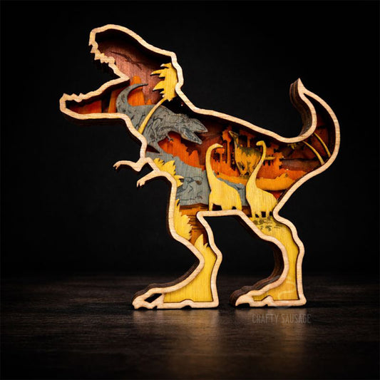 3D Layered Dinosaur Scene