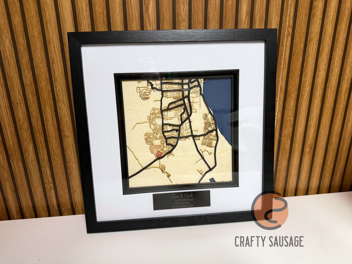 Personalised Framed Wooden Map