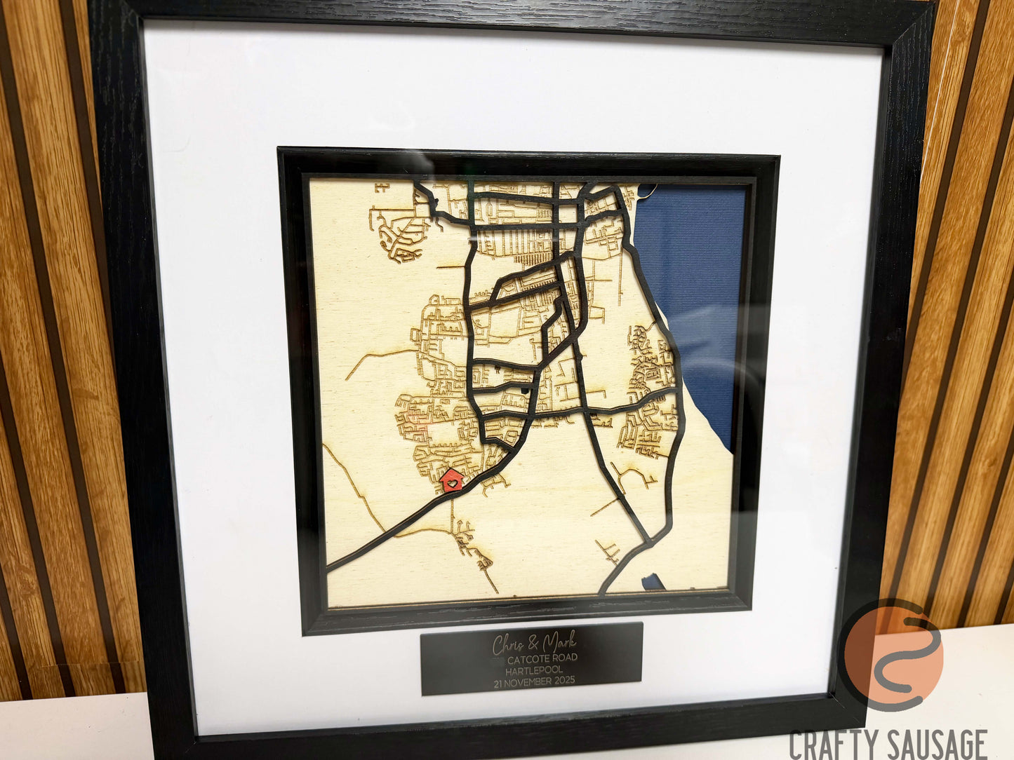 Personalised Framed Wooden Map
