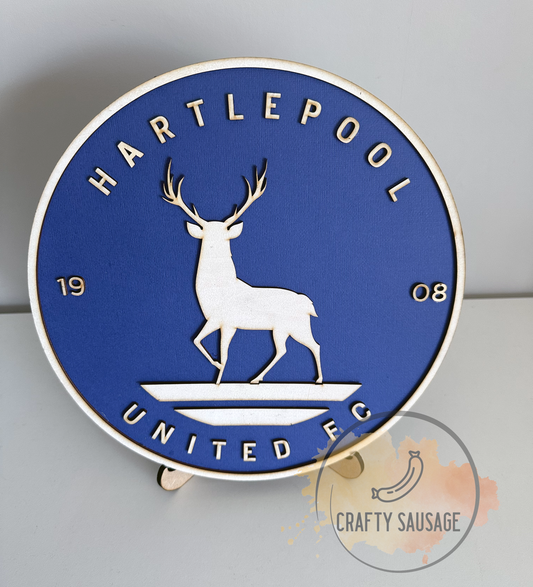 Handmade Wooden Hartlepool United FC Crest