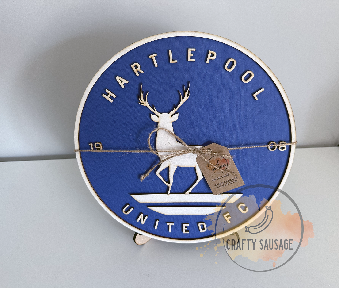 Handmade Wooden Hartlepool United FC Crest