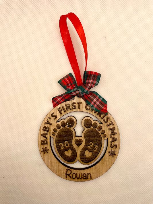 First Christmas Ornament - Baby's First Christmas family bauble