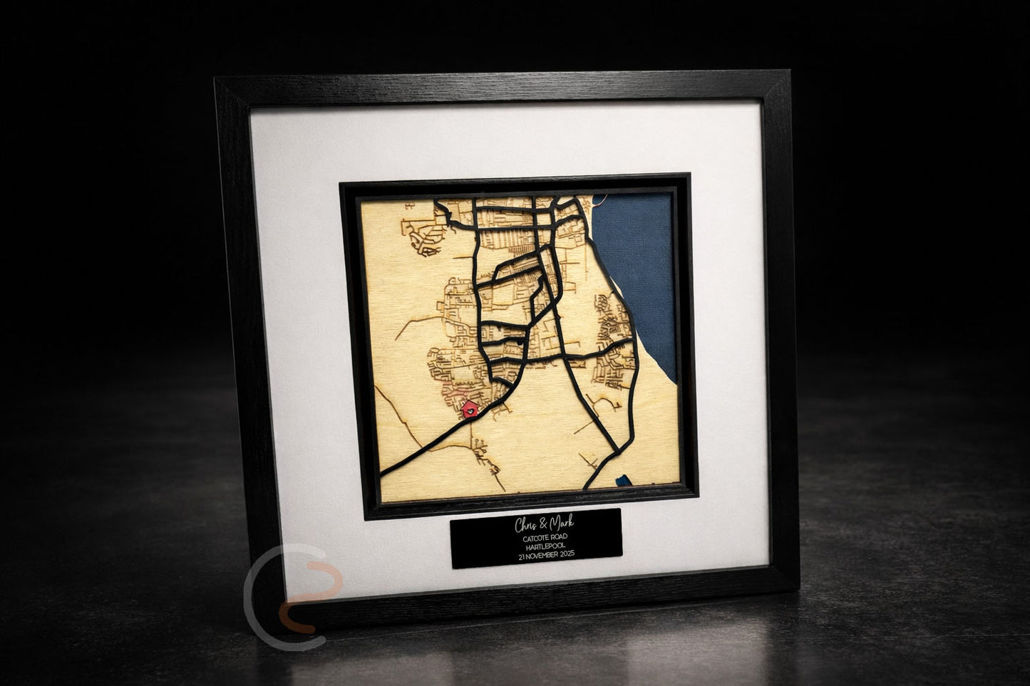 Personalised Framed Wooden Map