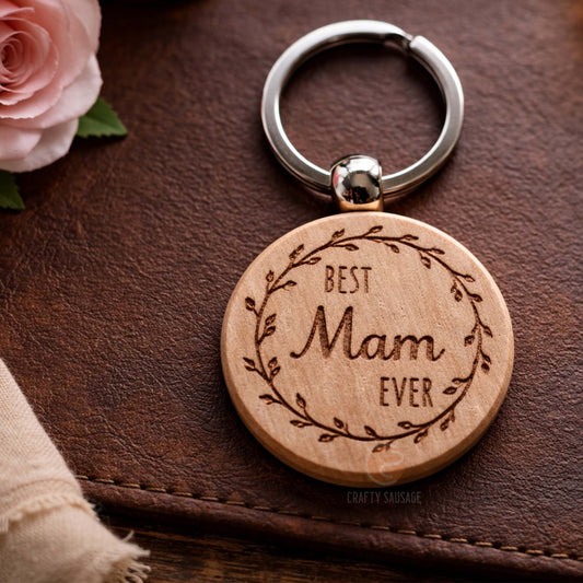 Best Mam / Mum / Mom Ever Wooden Keyring