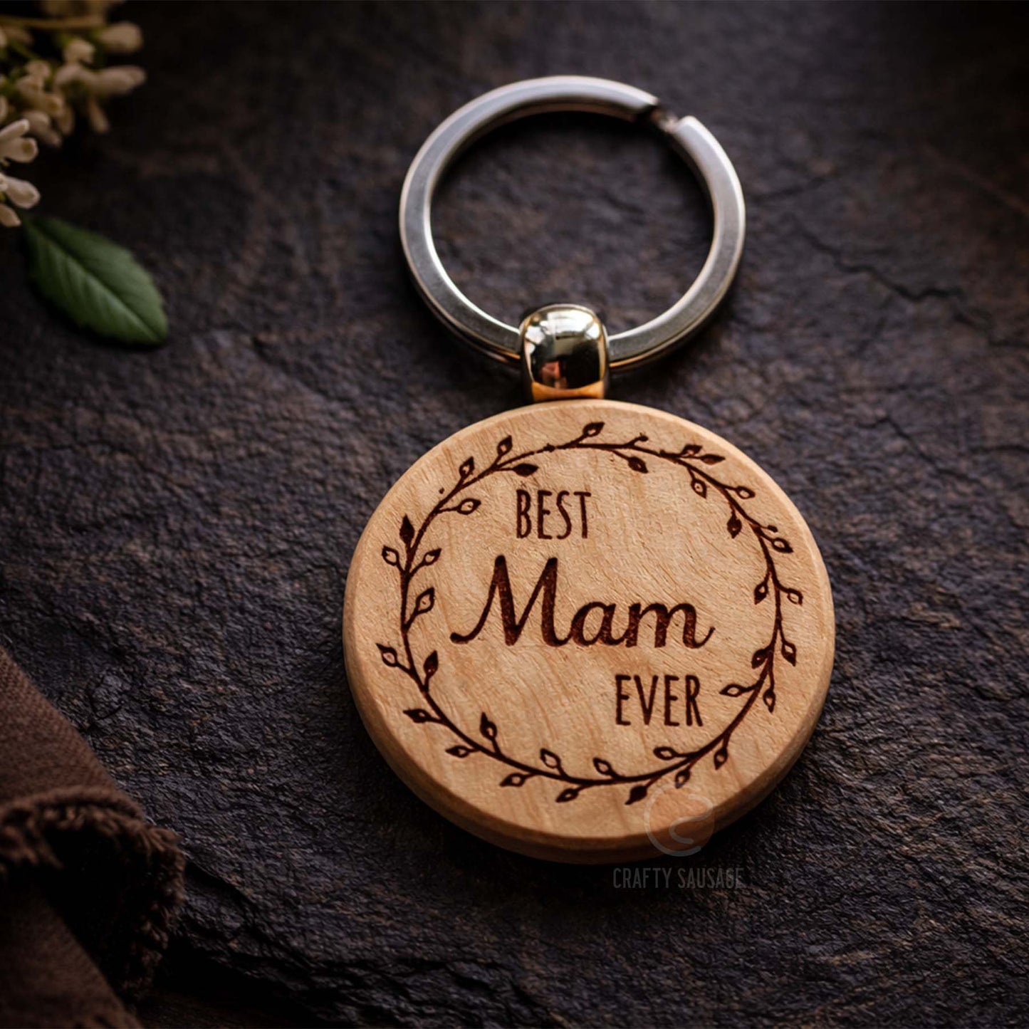 Best Mam / Mum / Mom Ever Wooden Keyring
