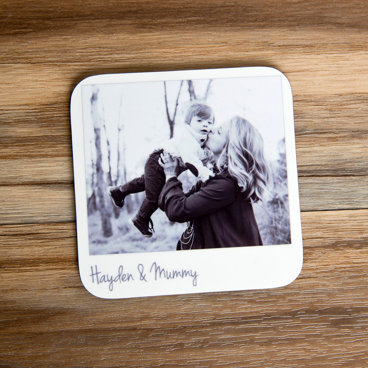 Personalised Photo Coasters - Retro Style Photo Coasters, Custom Photo Mat, Customised Coasters, Great Family Gift