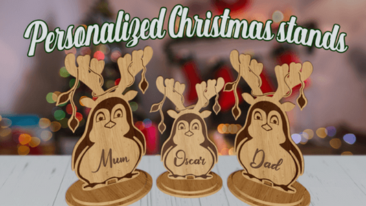 Personalised Freestanding Penguin Table Place Holder