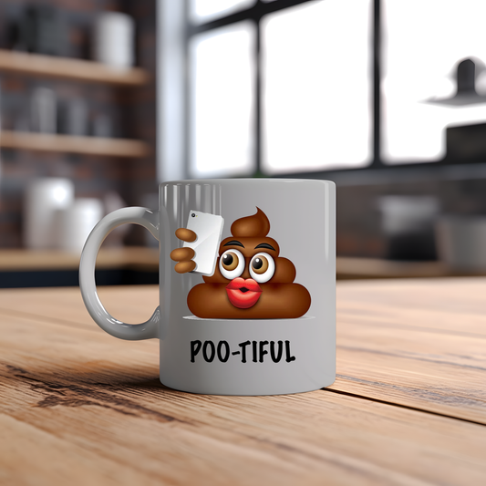 Poo-tiful Selfie Mug - Duck Lips funny mug